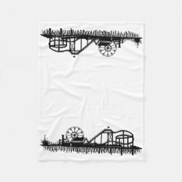 サンタモニカピアロサンゼルスカリフォルニアビーチ フリースブランケット