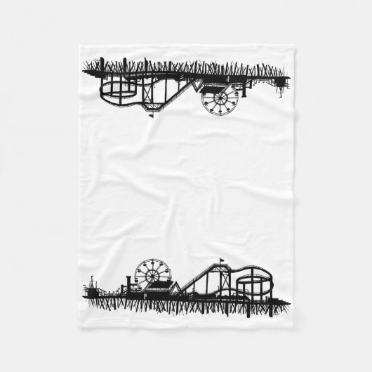 サンタモニカピアロサンゼルスカリフォルニアビーチ フリースブランケット (正面)