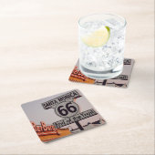 サンタモニカルート66カリフォルニア スクエアペーパーコースター (インサイチュ)