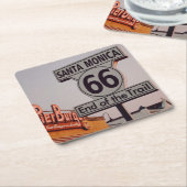 サンタモニカルート66カリフォルニア スクエアペーパーコースター (アングル)