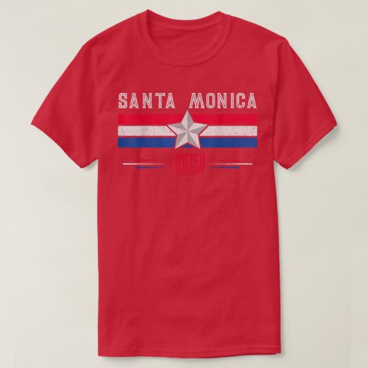 サンタモニカレトロヴィンテージギフト女性男子供 Tシャツ (デザイン正面)
