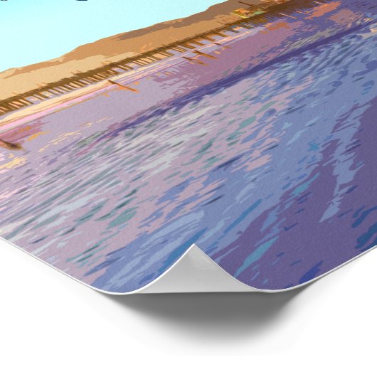 サンタモニカロサンゼルスカリフォルニアヴィンテージ ポスター (角)