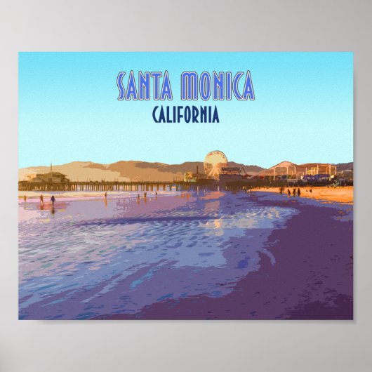 サンタモニカロサンゼルスカリフォルニアヴィンテージ ポスター (正面)