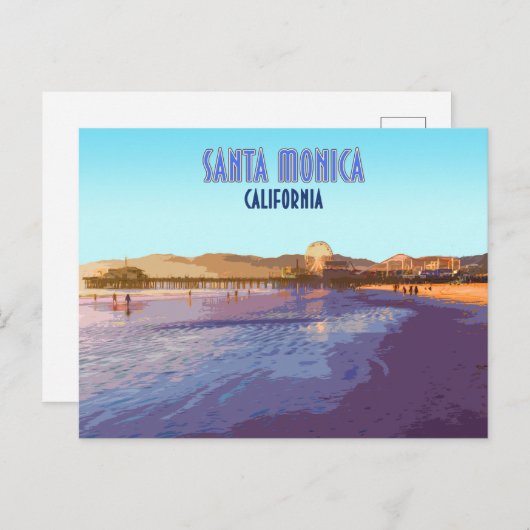 サンタモニカロサンゼルスカリフォルニアヴィンテージ ポストカード (正面/裏面)