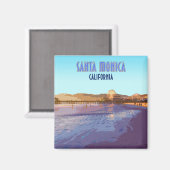 サンタモニカロサンゼルスカリフォルニアヴィンテージ マグネット (正面/裏面)