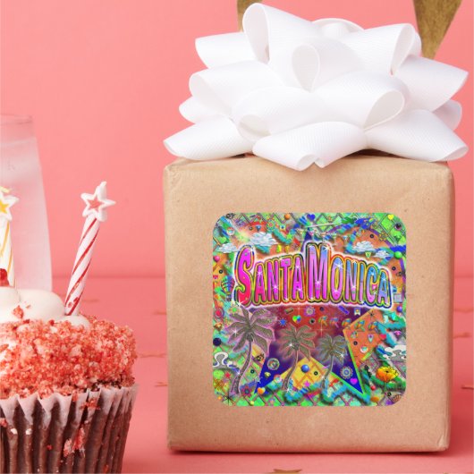 サンタモニカ危険因子ステッカー スクエアシール (パーティー)