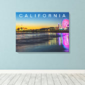 サンタモニカ埠頭 |ロサンゼルス、カリフォルニア キャンバスプリント (インサイチュ (ウッドフロア))