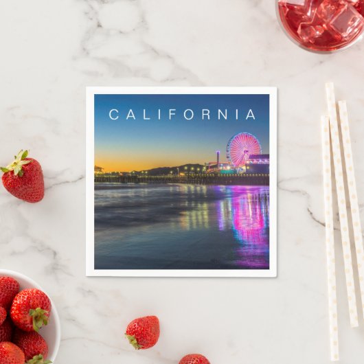 サンタモニカ埠頭 |ロサンゼルス、カリフォルニア スタンダードカクテルナプキン (インサイチュ)