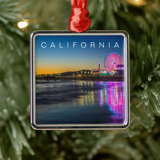 サンタモニカ埠頭 |ロサンゼルス、カリフォルニア メタルオーナメント (ツリー)