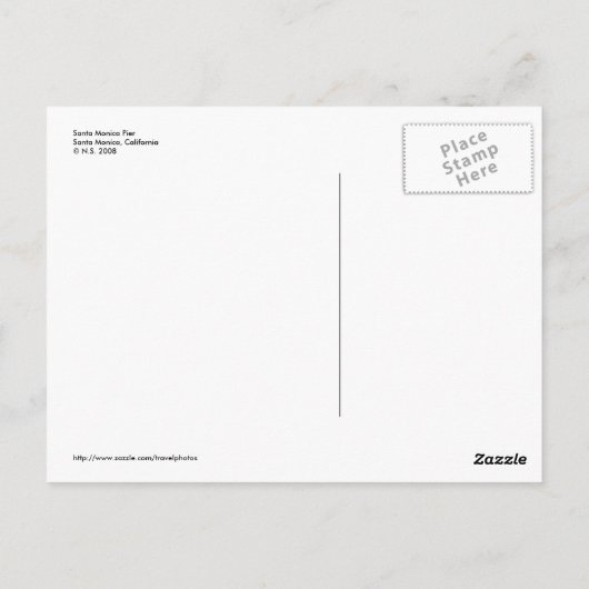 サンタモニカ桟橋はがき ポストカード (裏面)