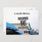 サンタモニカ桟橋,カリフォルニアのはがき ポストカード (正面/裏面)