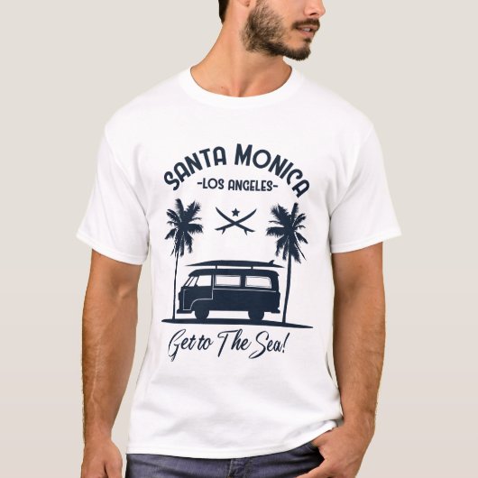 サンタモニカ海に行く Tシャツ (正面)