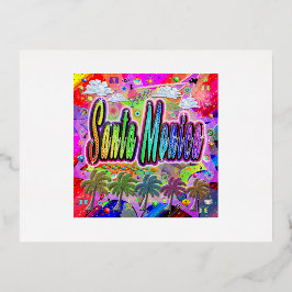 サンタモニカ表現ビスタガキ 箔シーズンポストカード