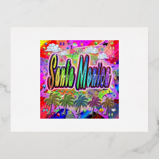 サンタモニカ表現ビスタガキ 箔シーズンポストカード (正面)