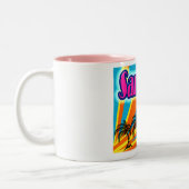 サンタモニカ5パームツリーズマグカップ ツートーンマグカップ (左)