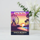 サンタモニカ カリフォルニア桟橋の結婚式の招待状 セーブザデート (スタンド正面)