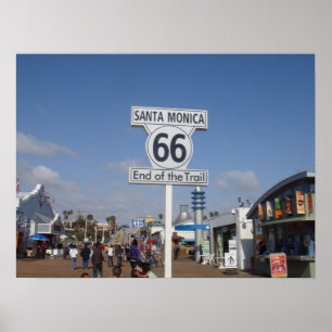 サンタモニカ、カリフォルニア- RT 66 ポスター