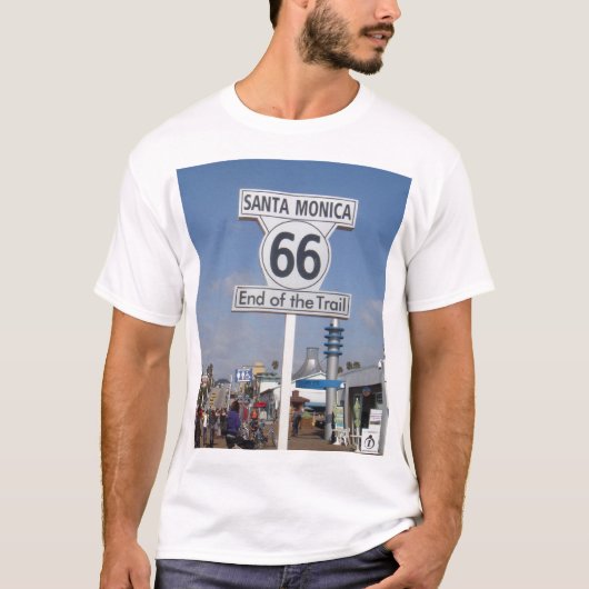 サンタモニカ、カリフォルニア- RT 66 Tシャツ (正面)