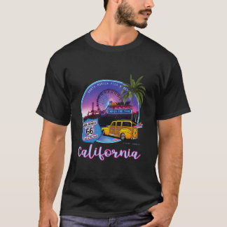 サンタモニカ・ピア カリフォルニア ルート66 旅の終わり Tシャツ