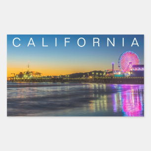 サンタモニカ・ピア ロサンゼルス, カリフォルニア 長方形シール