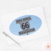 サンタモニカ・ルート66ステッカー 楕円形シール (封筒)