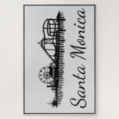 サンタモニカCAカリフォルニアピアシルエットカリ ジグソーパズル (縦)