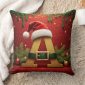 サンタモノグラムA クリスマスギフト クッション (ブランケット)