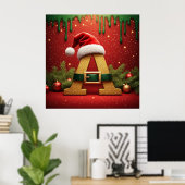 サンタモノグラムA クリスマスギフト ポスター (ホームオフィス)