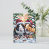 サンタモルモットのクリスマス シーズンポストカード (スタンド正面)