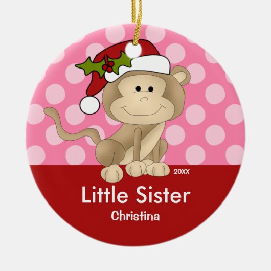 サンタモンキーリトルシスター クリスマスオーナメント (正面)