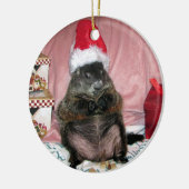 サンタモーゼペットGroundhogのクリスマスのオーナメント セラミックオーナメント (左)