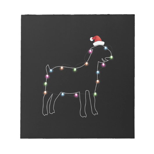 サンタヤギのクリスマスカラーLedライトクリスマスヤギ ノートパッド (正面)