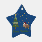 サンタヤクのクリスマスシーン セラミックオーナメント (右)