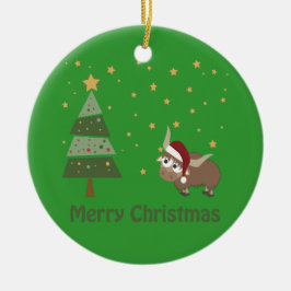 サンタヤッククリスマスシーン セラミックオーナメント