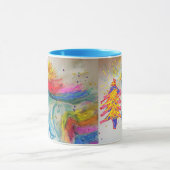 サンタユニコーン クリスマスマグ 青 マグカップ (中央)