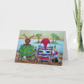 サンタユーモアのあるとトナカイのクリスマスカード シーズンカード (正面)