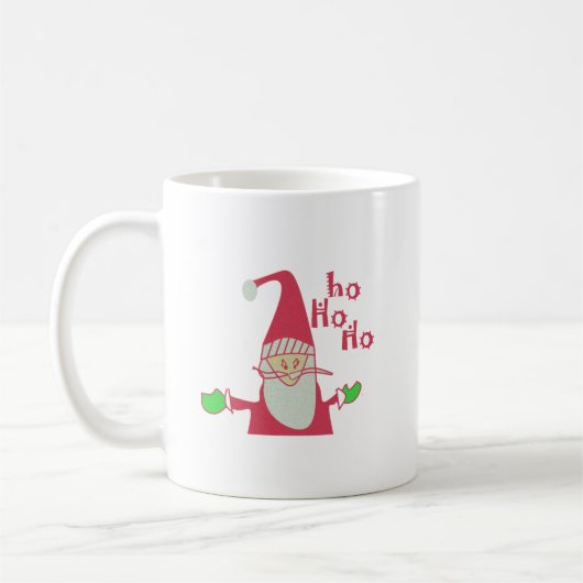 サンタユーモアのあるウィズフェスティバルホーホホ コーヒーマグカップ (左)