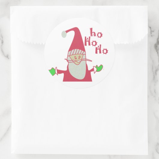 サンタユーモアのあるウィズフェスティバルホーホホ ラウンドシール (バッグ)