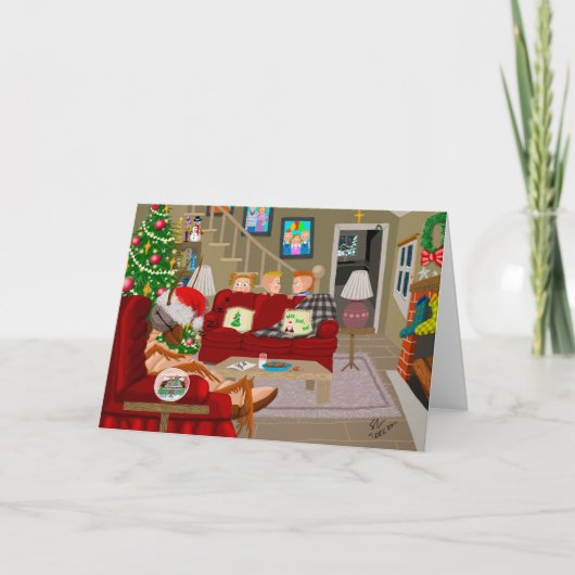 サンタユーモラスクリスマスカード サンキューカード (正面)