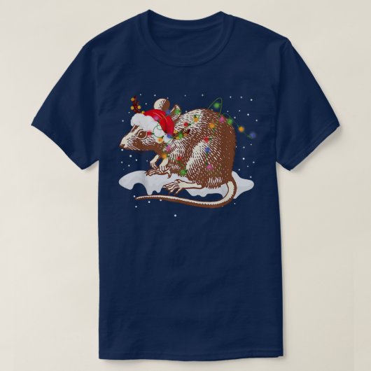 サンタラおもしろいット動物クリスマスライト恋人Chri Tシャツ (デザイン正面)