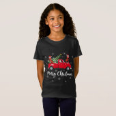 サンタライディングおもしろいクリスマスツリーのトラックアンツChris Tシャツ (正面フル)