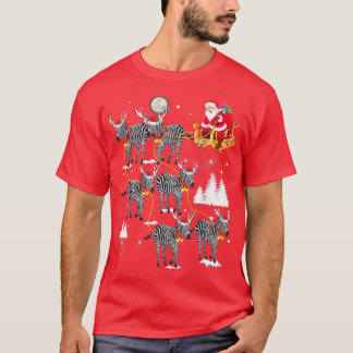 サンタライディングかわいいゼブラクリスマスおもしろいかわいいZ Tシャツ