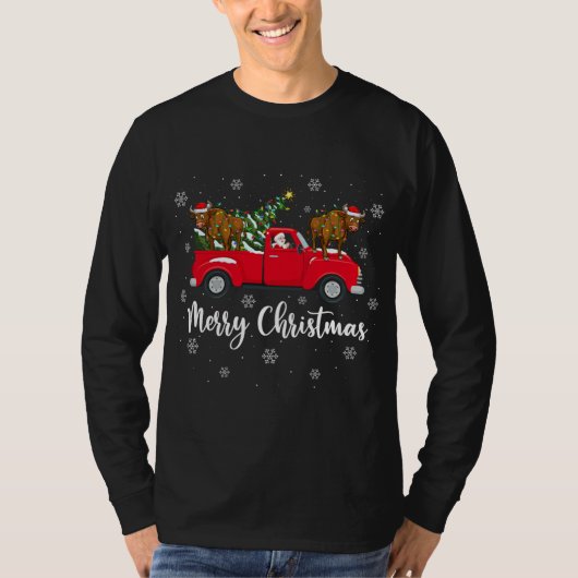 サンタライディングクリスマスツリーのトラック水牛Ch Tシャツ (正面)