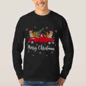 サンタライディングクリスマスツリートラックペルシャ猫Chri Tシャツ (正面)