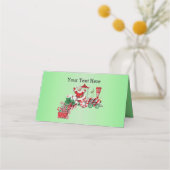 サンタライディングクリスマストレインキャンディホイールグリーン プレイスカード (裏面)