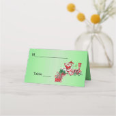 サンタライディングクリスマストレインキャンディホイールグリーン プレイスカード (正面)