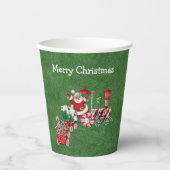 サンタライディングクリスマストレインキャンディーキャンディーレター 紙コップ (正面)