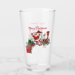 サンタライディングクリスマストレインペパーミントホイール タンブラーグラス
