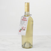 サンタライディングクリスマスペパーミントキャンディートレイン ボトルネックタグ (アングル)