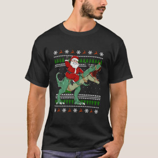 サンタライディングディノ醜い Tシャツ